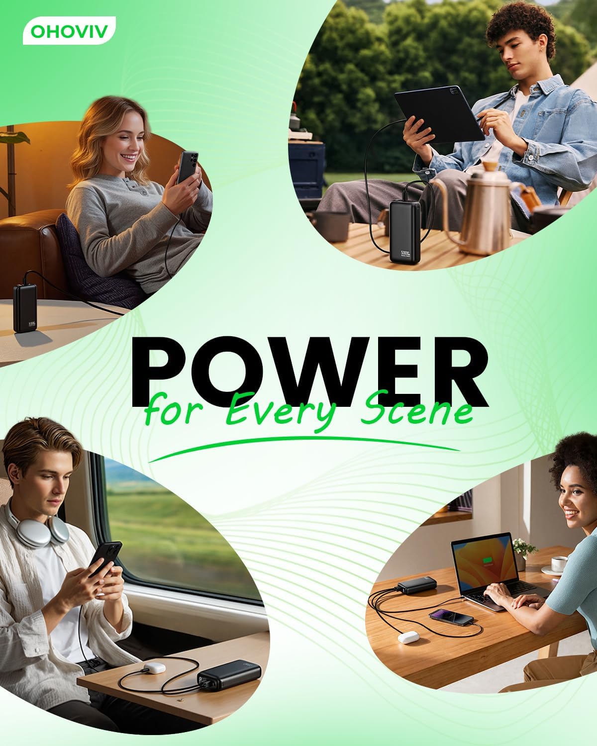 OHOVIV Cargador Portátil 50000mAh Banco de Energía - Carga Rápida 2...