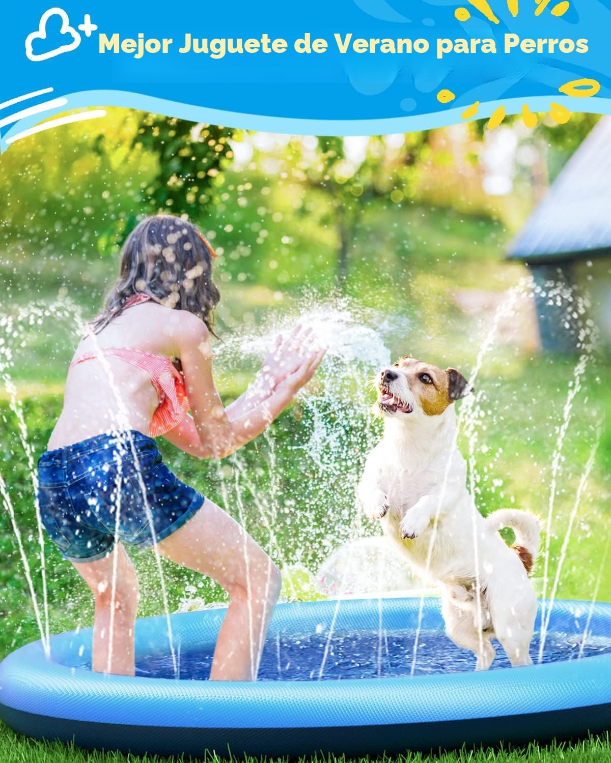 Peteast - Almohadilla de salpicaduras para perros y niños - Piscina...