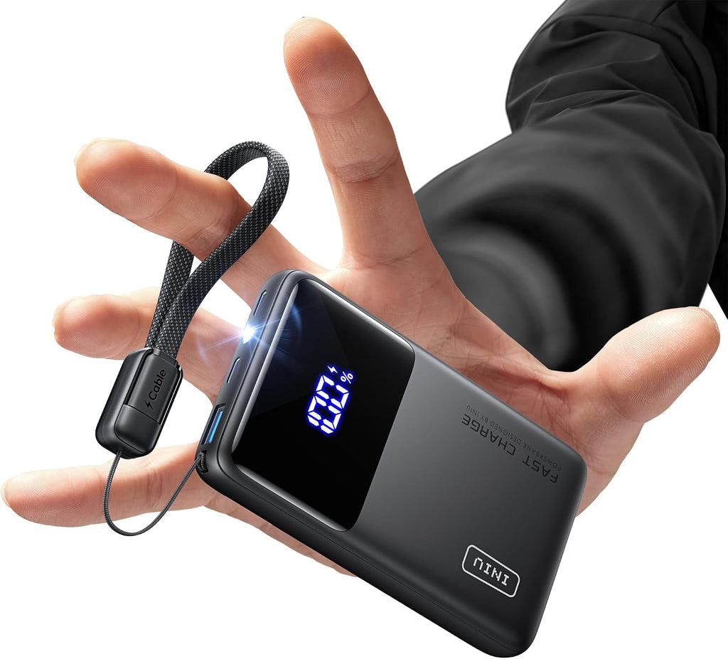 INIU - Banco de energía ultra compacto, 10000 mAh, 45 W, cargador p...
