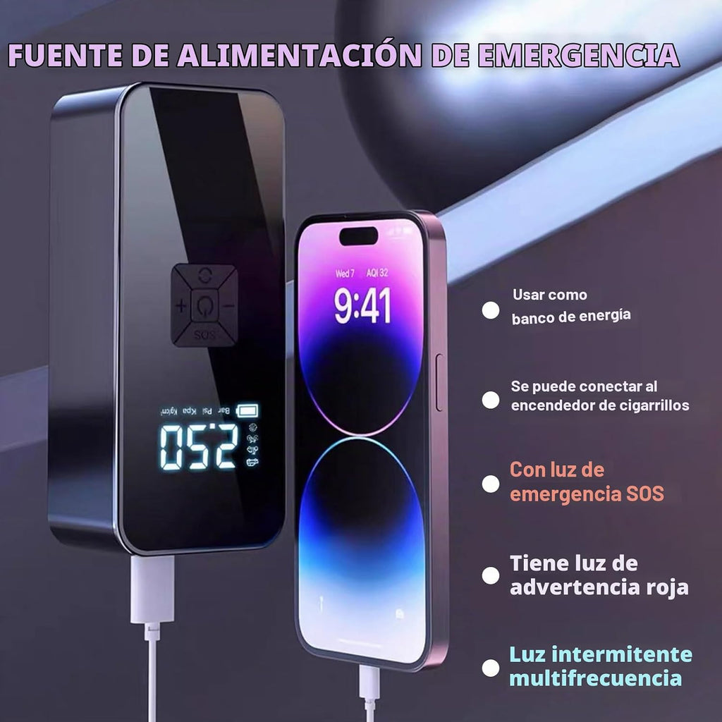 Arrancador con compresor de aire de 14.8V 8000A de pico, arrancador...