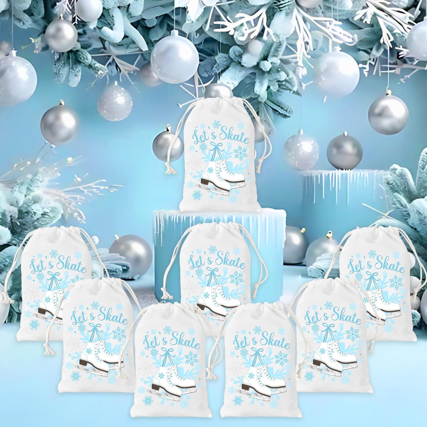 Serencatcher 12 bolsas de regalo de patinaje sobre hielo, bolsas de...