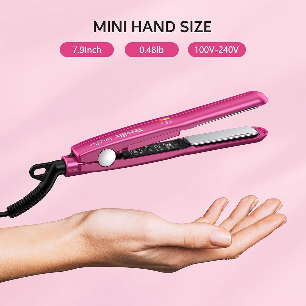 Terviiix Mini plancha alisadora de temperatura ajustable, mini alis...