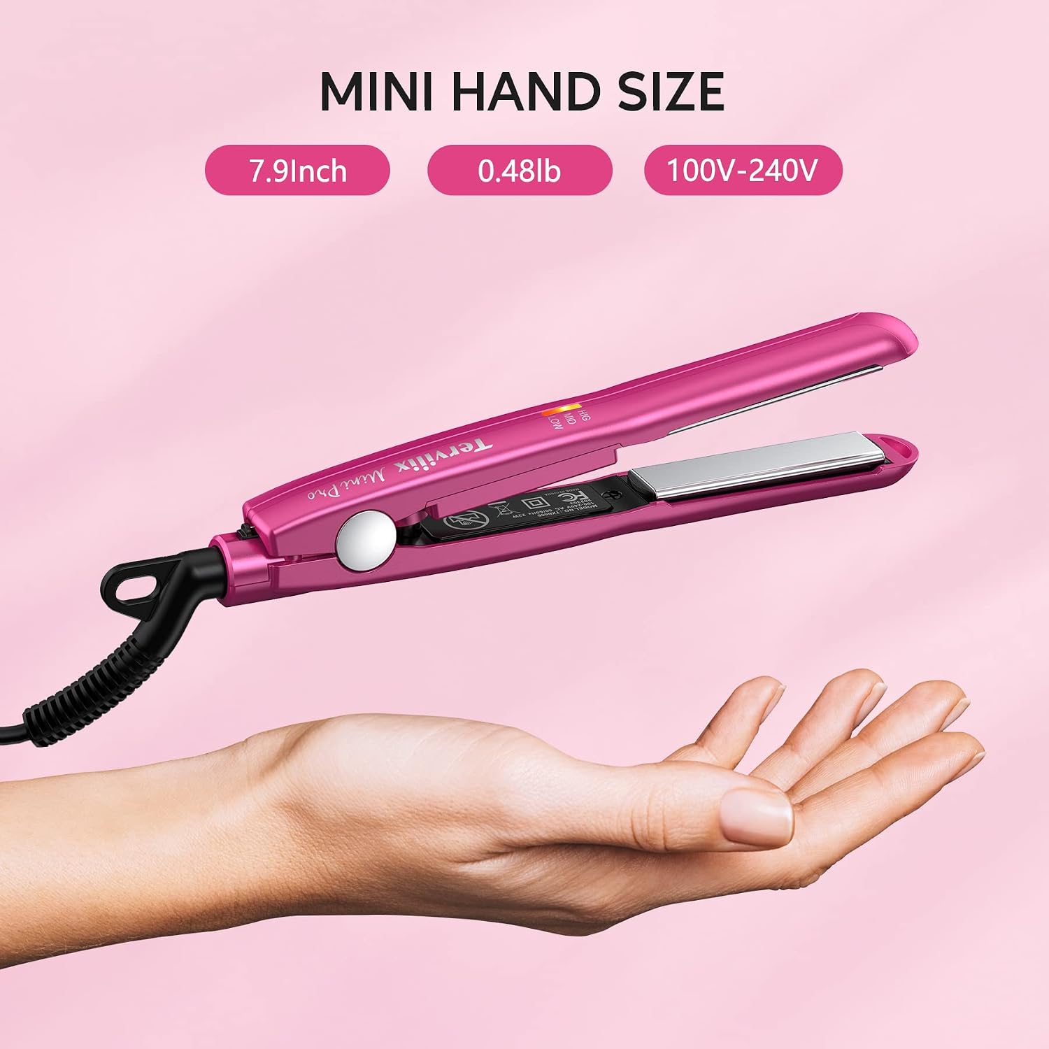 Terviiix Mini plancha alisadora de temperatura ajustable, mini alis...