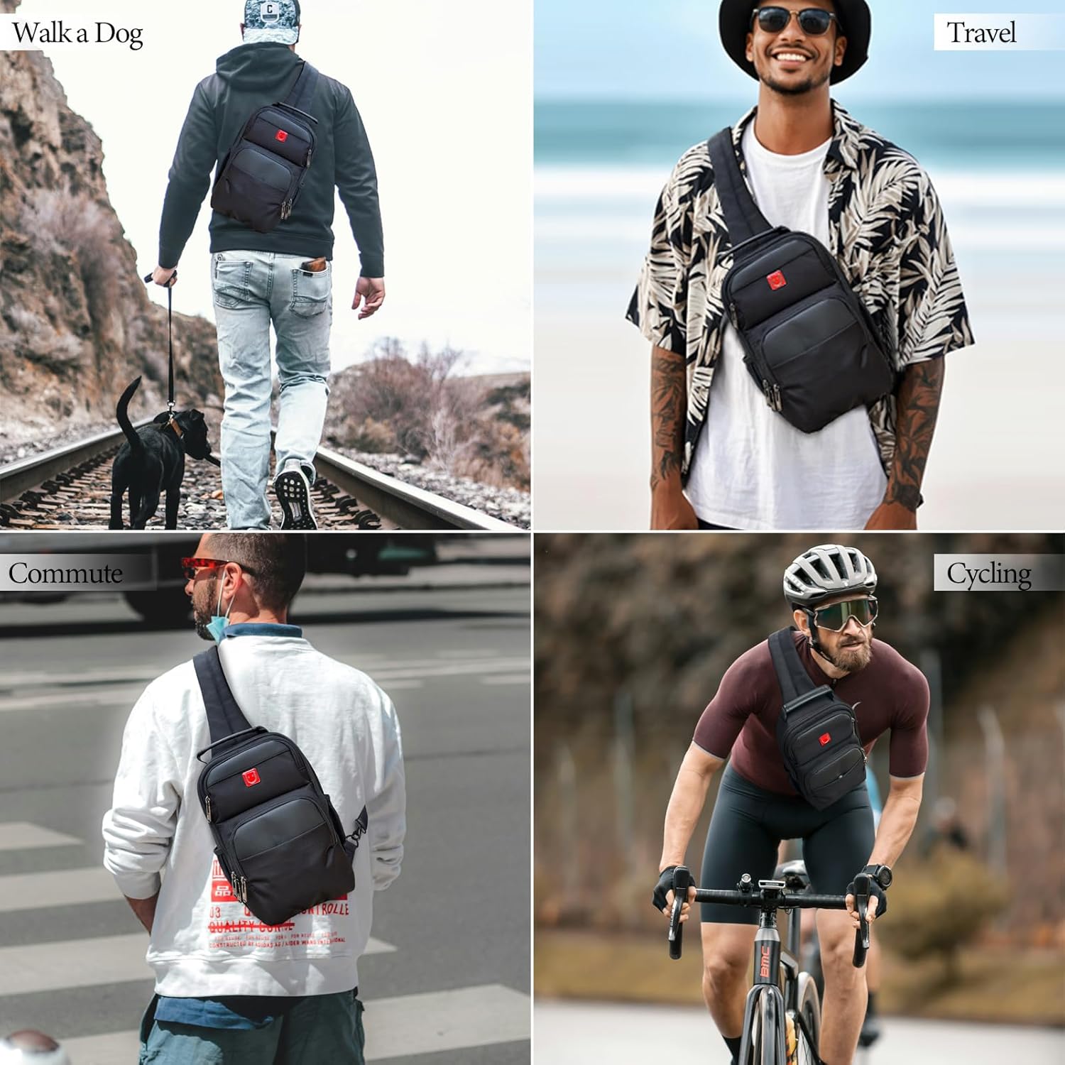 WHBIMGOOO Bandolera para hombre \u2013 Bolso bandolera de viaje peq...