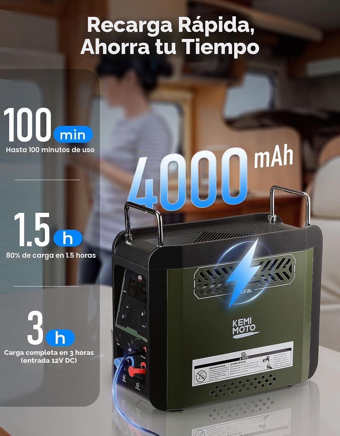 KEMIMOTO Calentador de agua portátil con control termostático y bom...