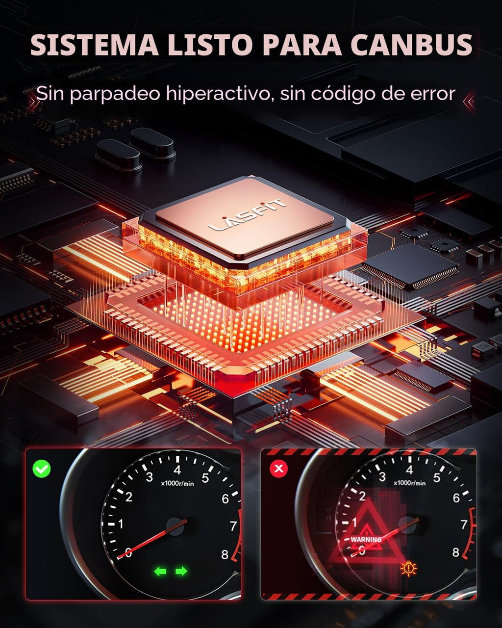 LASFIT Bombilla LED 921, luces de marcha atrás, 912 T15, luz de res...