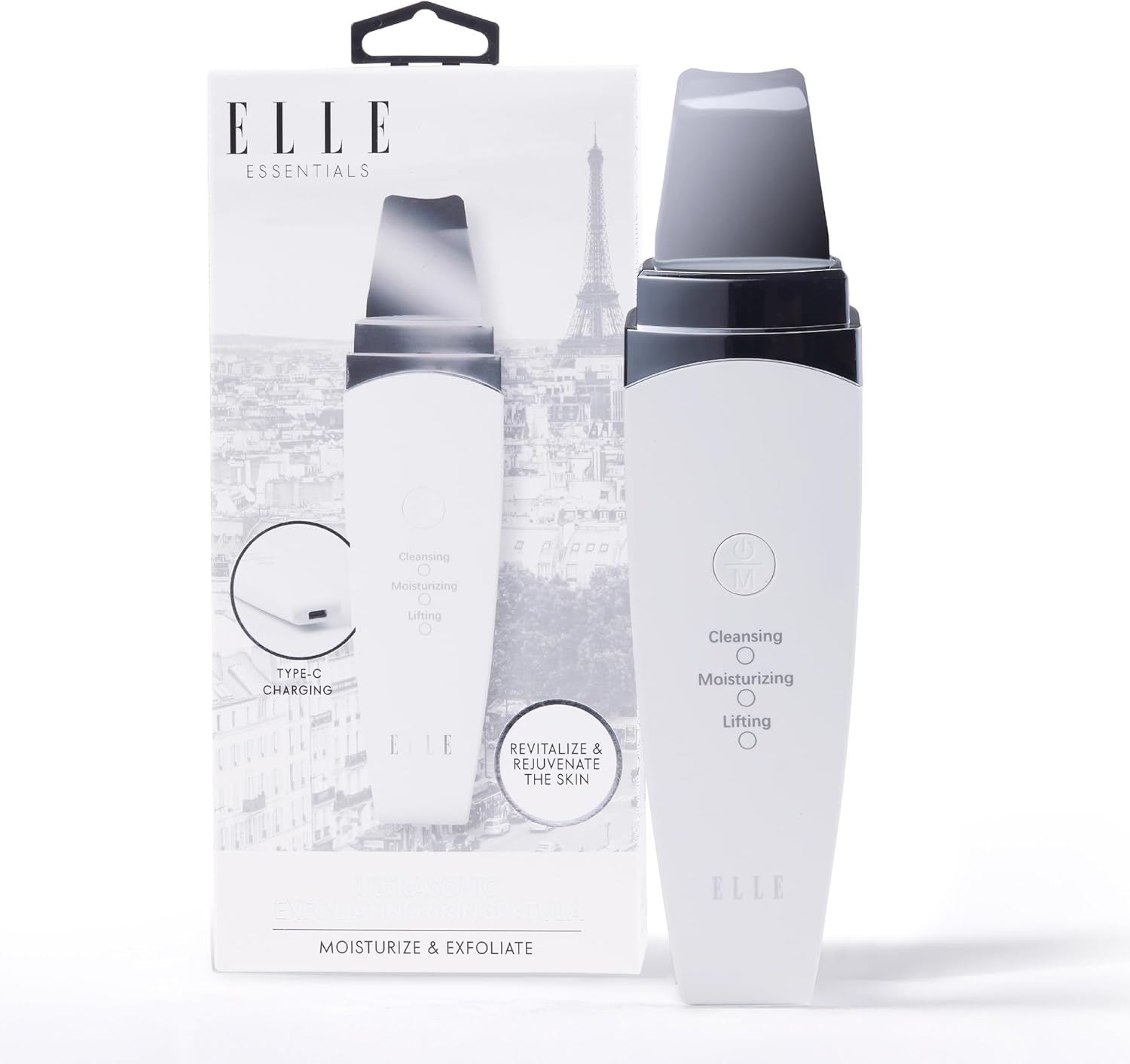 Elle - Espátula exfoliante ultrasónica para la piel, limpieza profu...