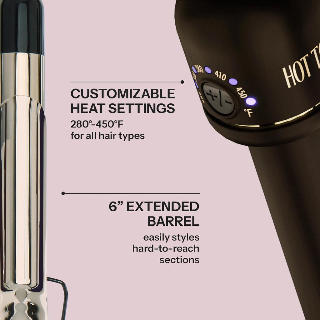 HOT Tools Rizador Profesional de Barril Extendido de Oro de 24K de...