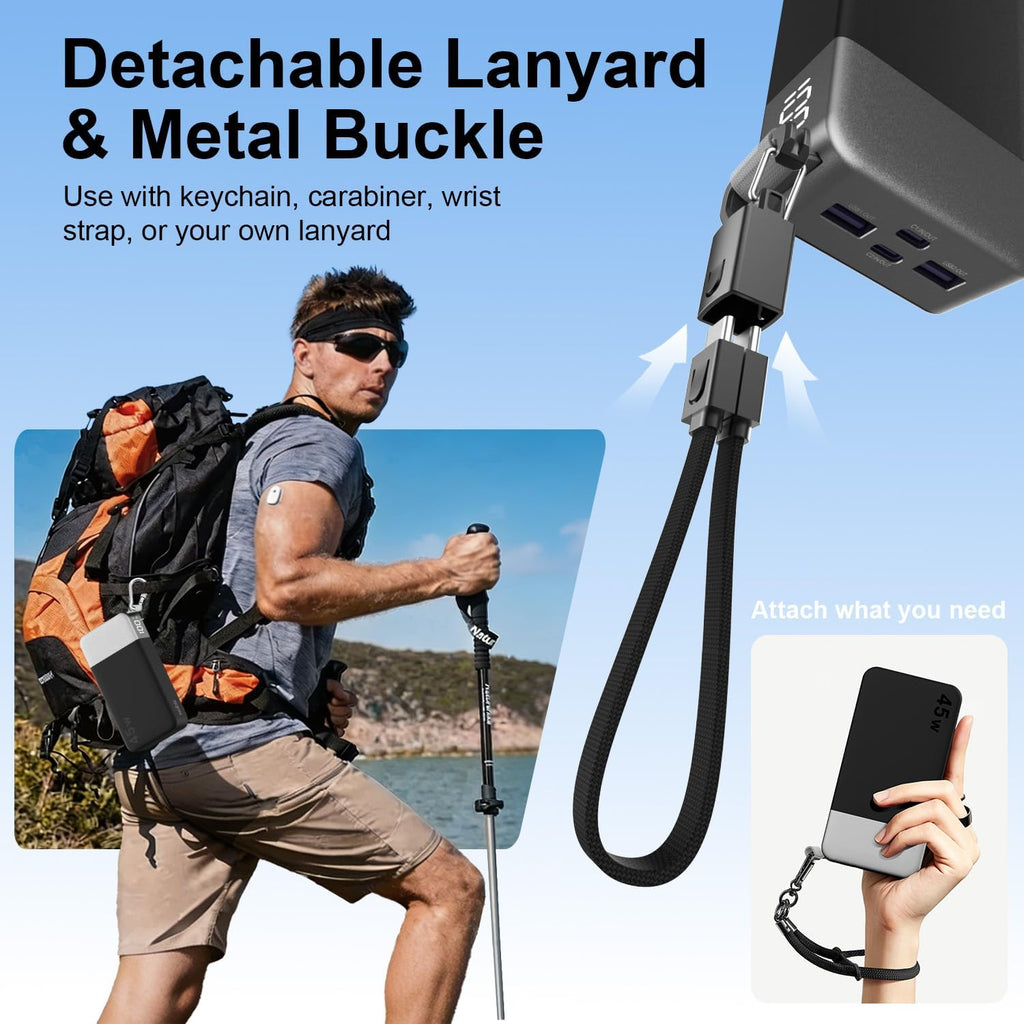 NOBIS Cargador portátil de 20000 mAh, batería de 45 W, carga rápida...