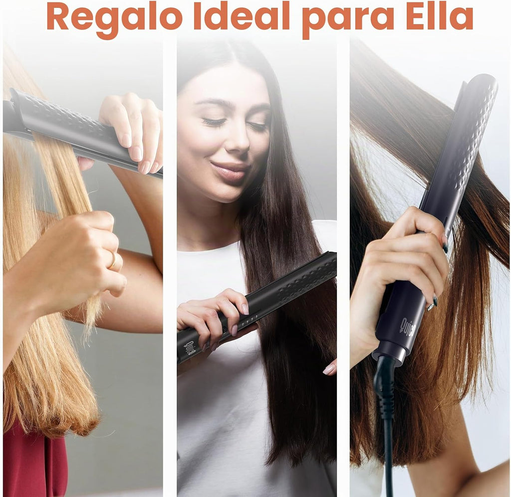 Quico Plancha para el cabello, alisadora de cabello de viaje global...