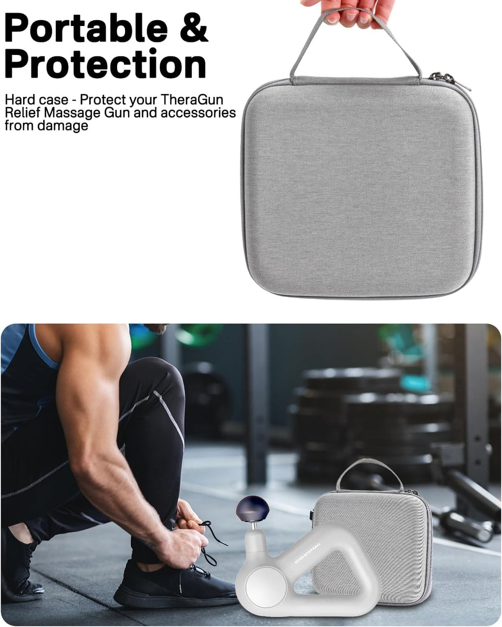 RAIACE Funda para pistola de masaje, funda rígida de almacenamiento...