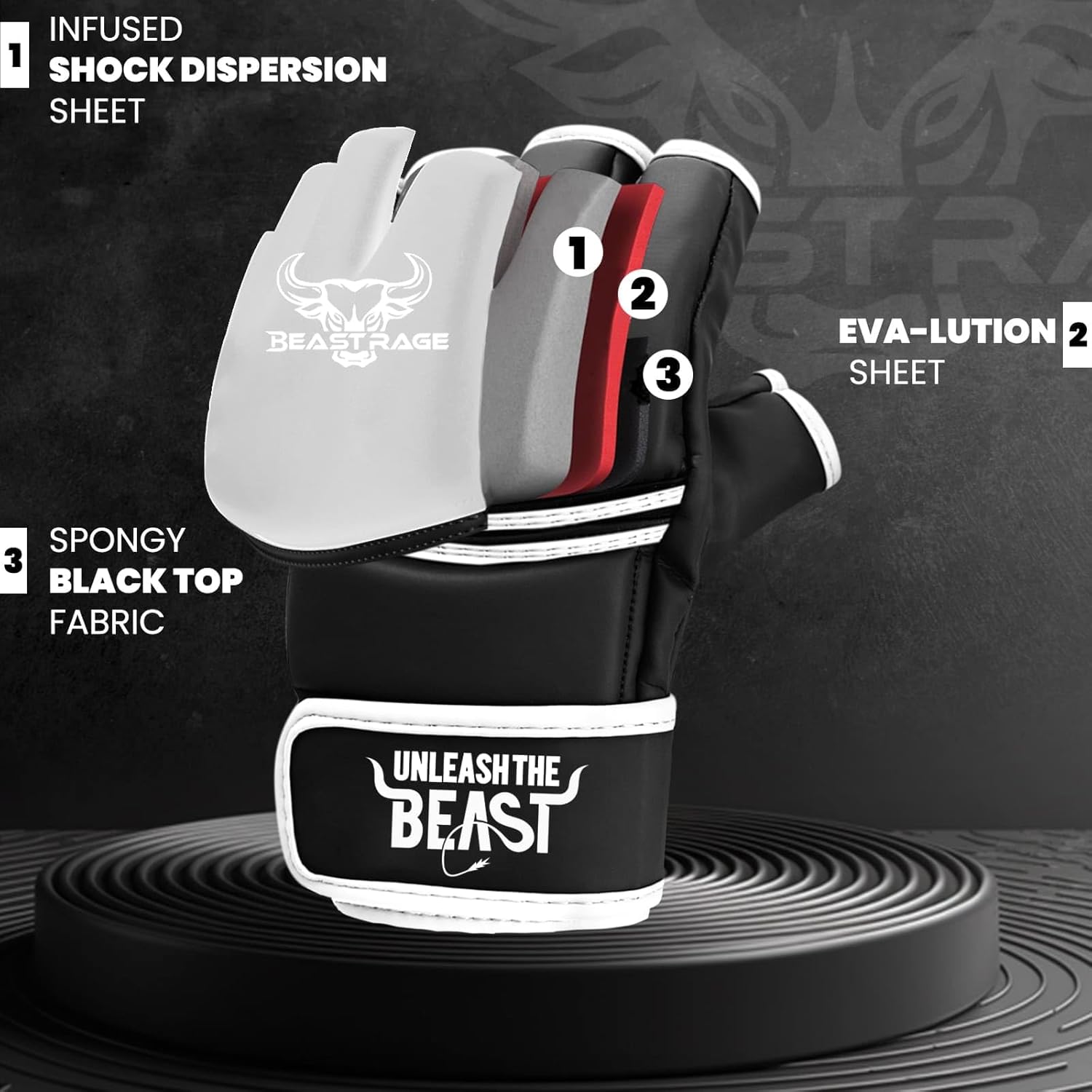 BEAST RAGE Guantes de artes marciales para hombres y mujeres, guant...