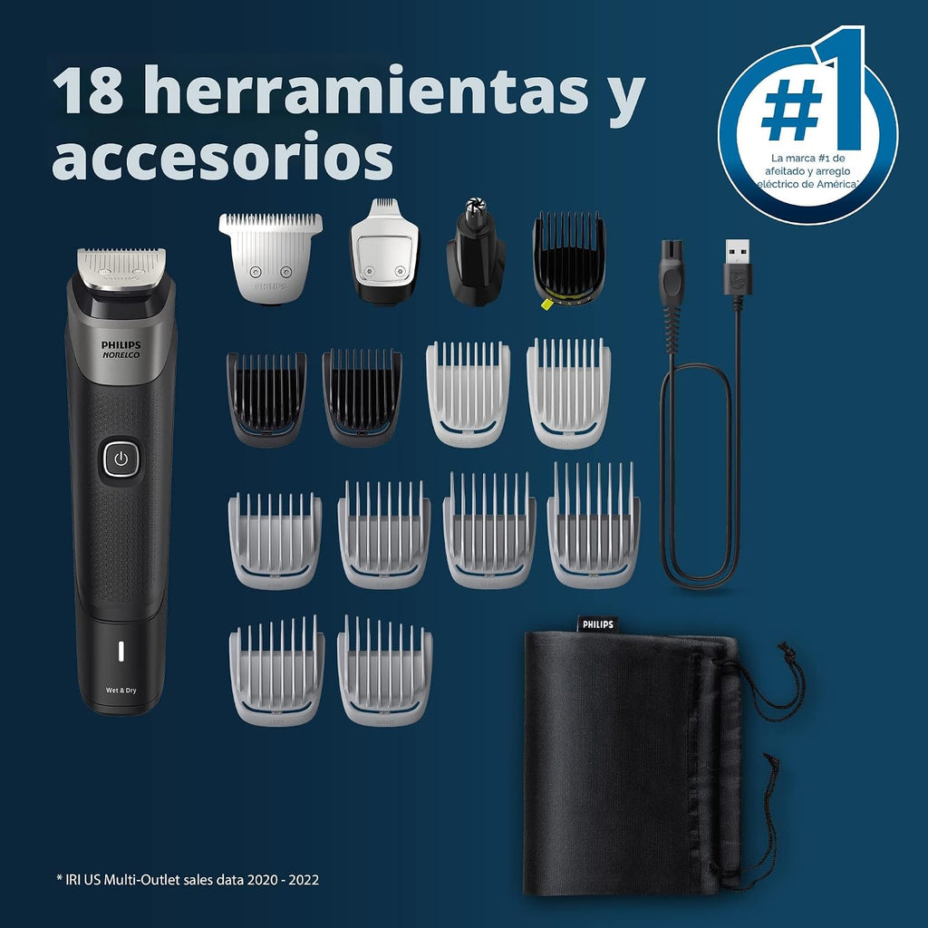 Philips Norelco Multigroom 5000 Series, Afeitadora y Cortadora de P...