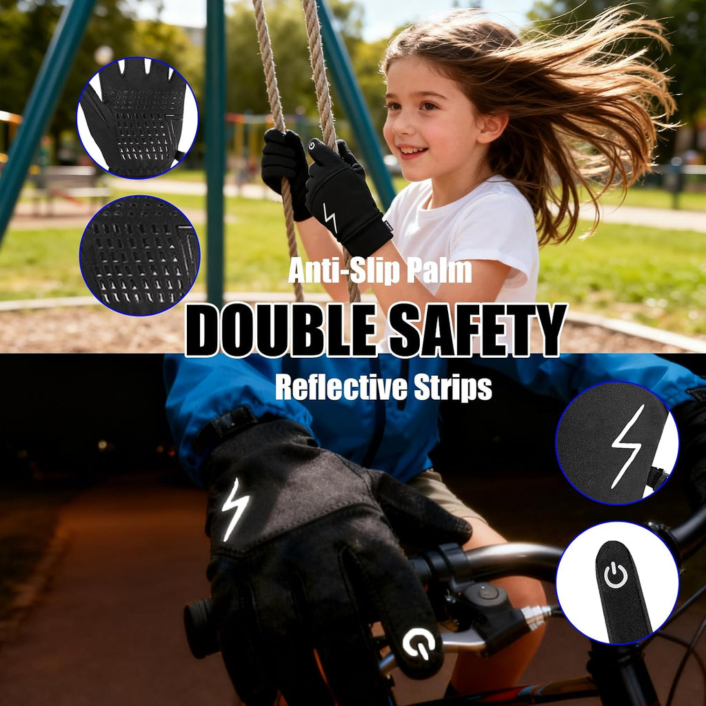 YukiniYa - Guantes de invierno para niños y niñas, térmicos, compat...