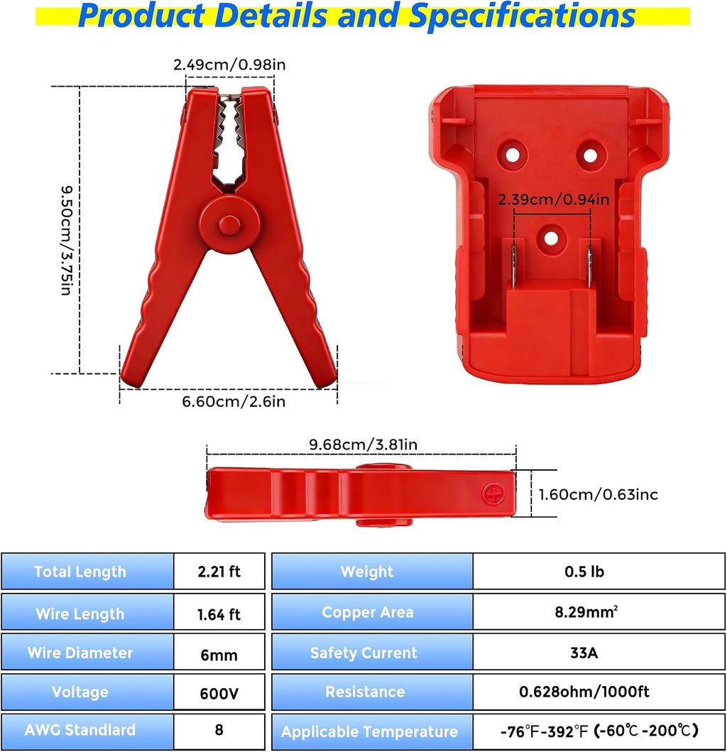 Cables de puente para automóvil compatibles con baterías Milwaukee...