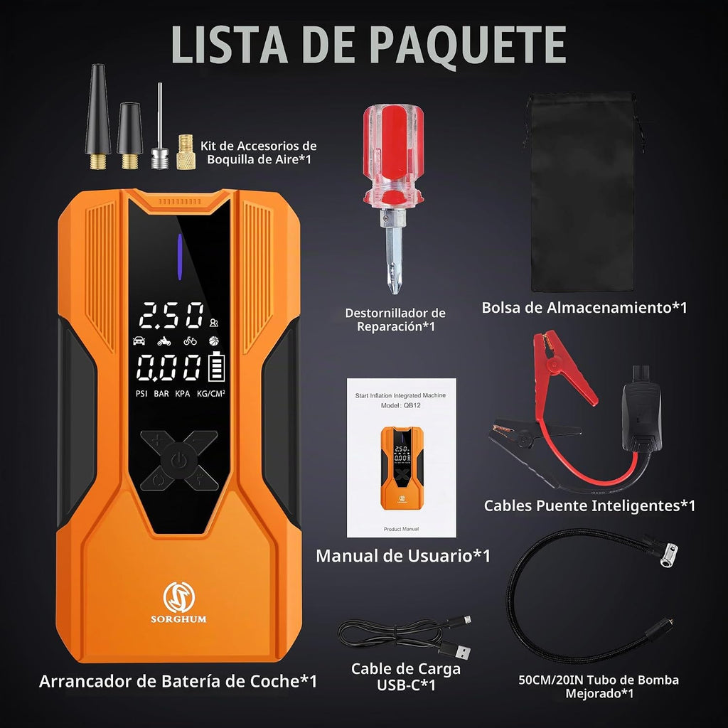 Arrancador de Batería Portátil Sorghum - Arrancador de Batería para...