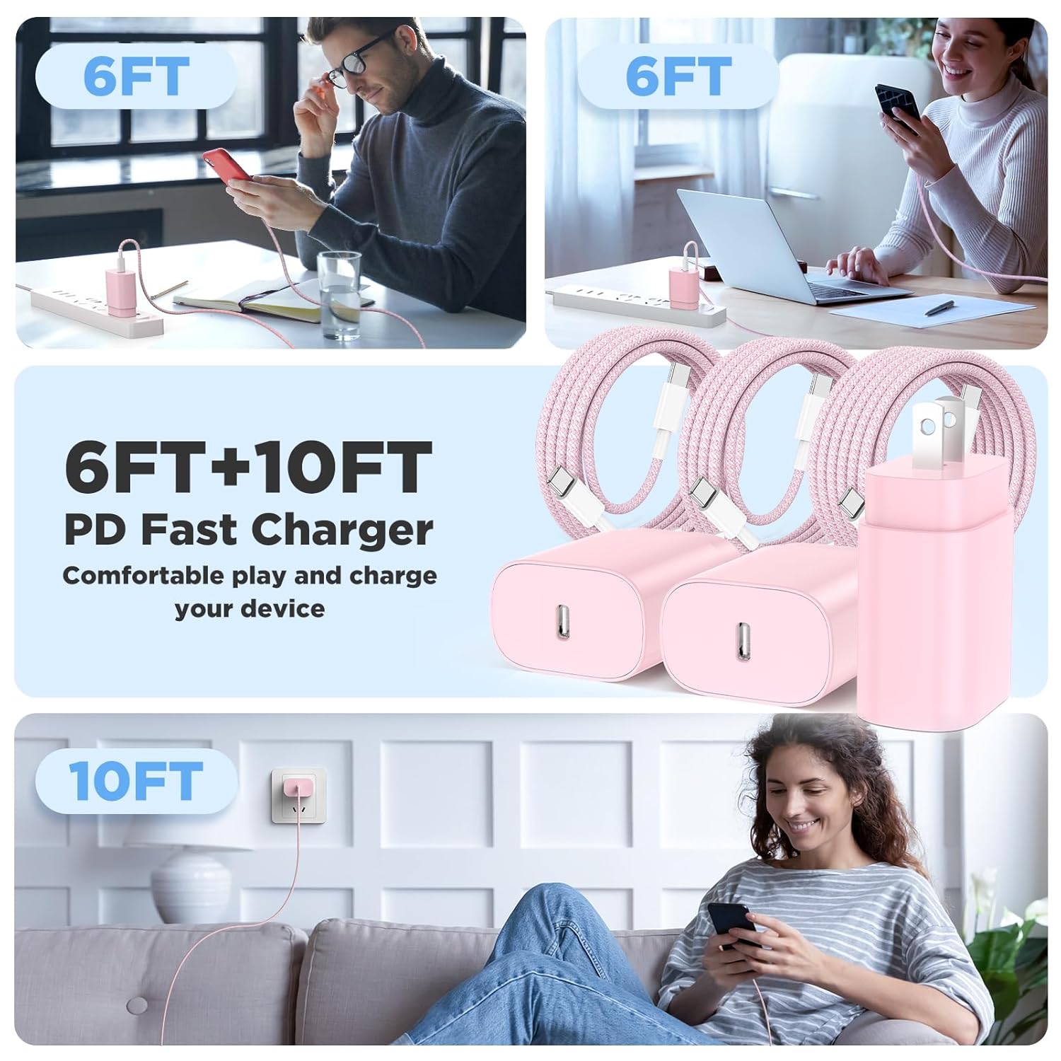 Hzevn Cargador de carga súper rápida USB C de 25 W para teléfono Sa...