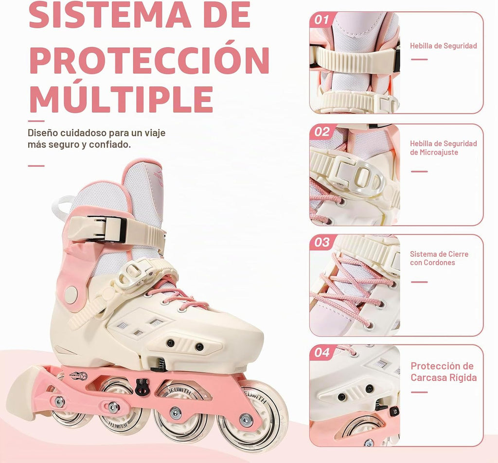 Patines en línea para niños, patines ajustables intermitentes, pati...