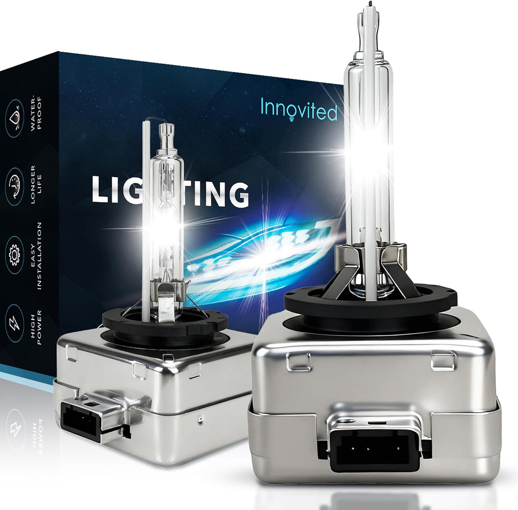 Innovited Bombillas de xenón HID D1S de 6000 K, luz blanca fría, ha...