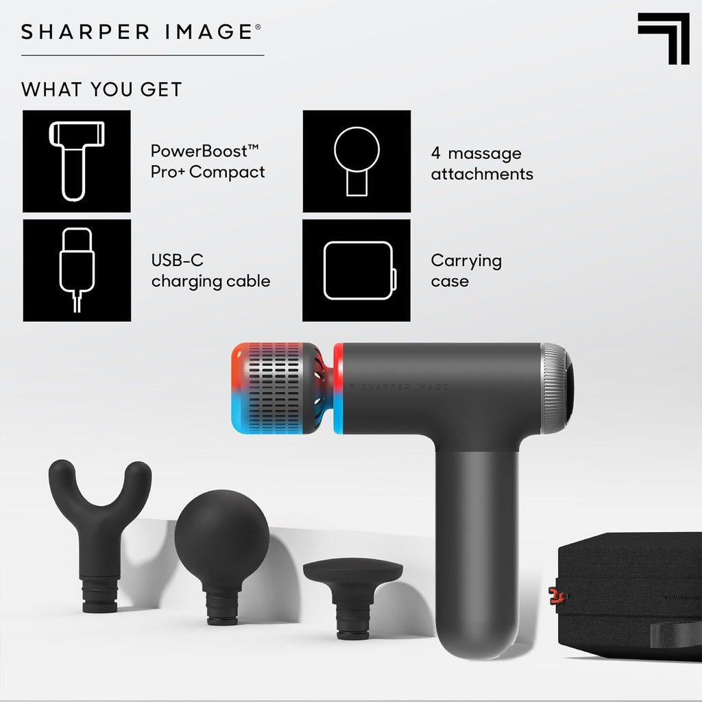 Sharper Image® Powerboost® Pro+ Pistola de masaje compacta de tejid...