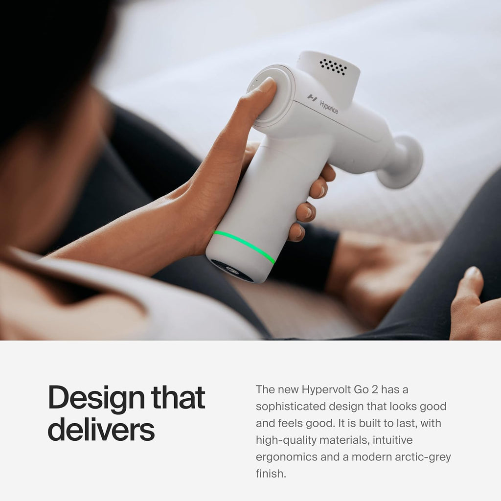 Hyperice Hypervolt Go 2 - Gris Ártico - Con tecnología Quiet Glide...