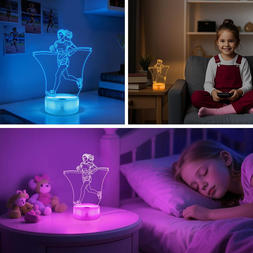 Lámpara de Ilusión 3D de Luz Nocturna para Atletas Femeninas con Co...