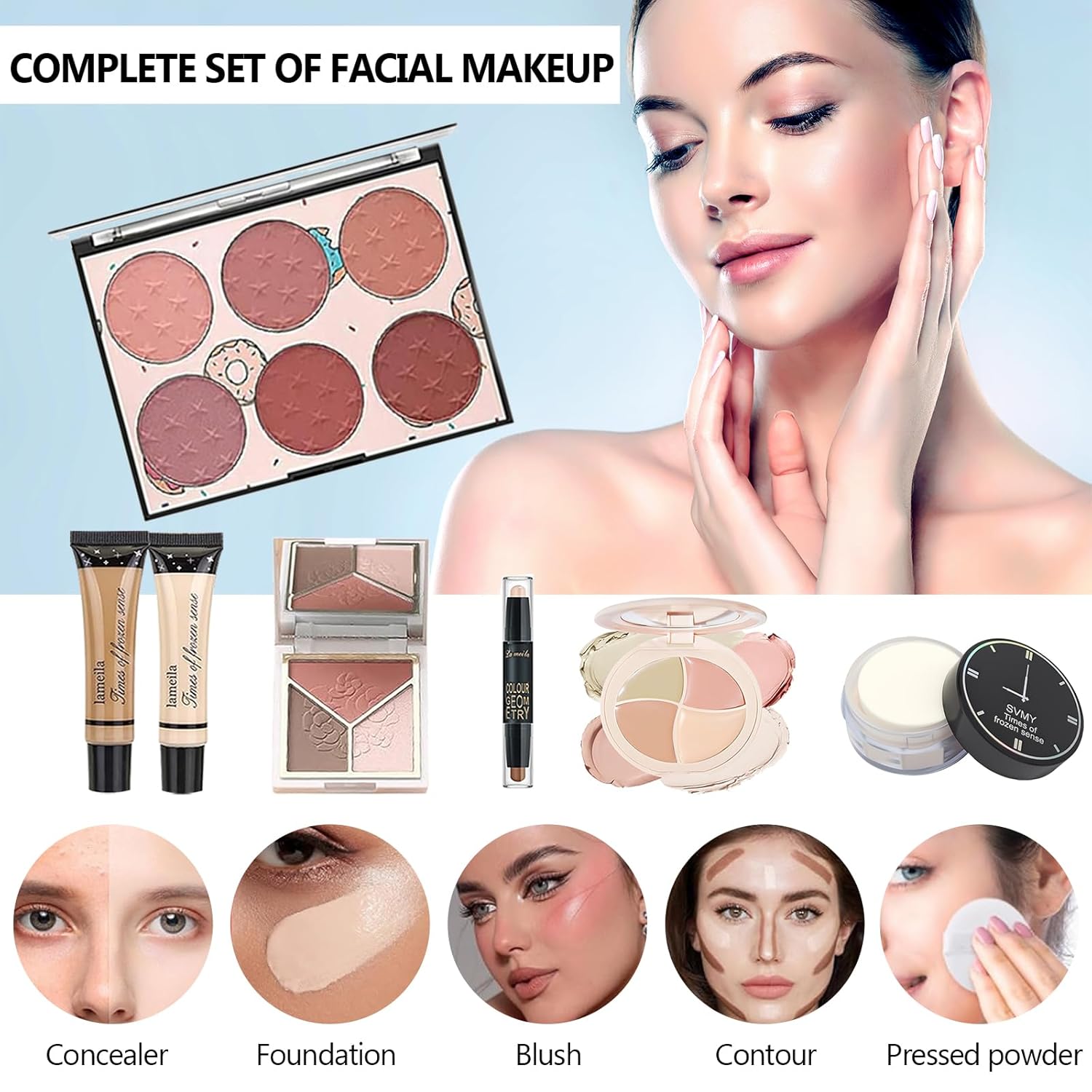Kit completo de maquillaje de 37 piezas todo en uno para mujeres, j...