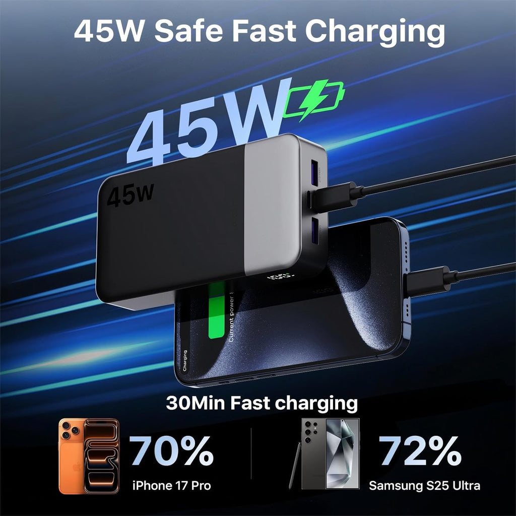 NOBIS Cargador portátil, cargador de batería de 20000 mAh y 45 W, c...