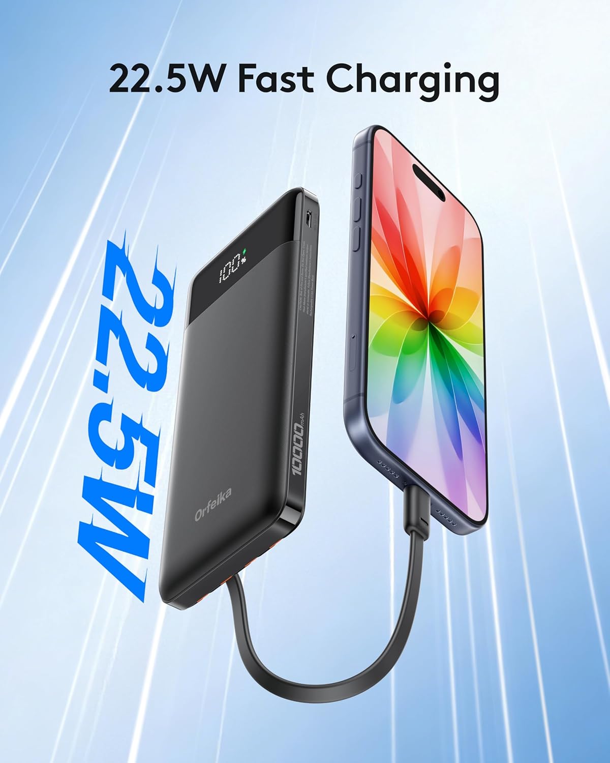 Orfeika Cargador de teléfono portátil, Banco de energía portátil de...
