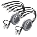 Cable de Carga Retráctil 4 en 1 de 4A, Paquete de 2 Cargadores Múlt...
