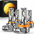 FORENNER Combo de bombillas H11 9005, 140000LM 1000% Ultra brillo,...