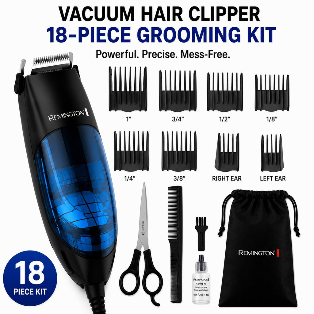 Remington Cortadora de pelo al vacío para hombres, kit de corte de...