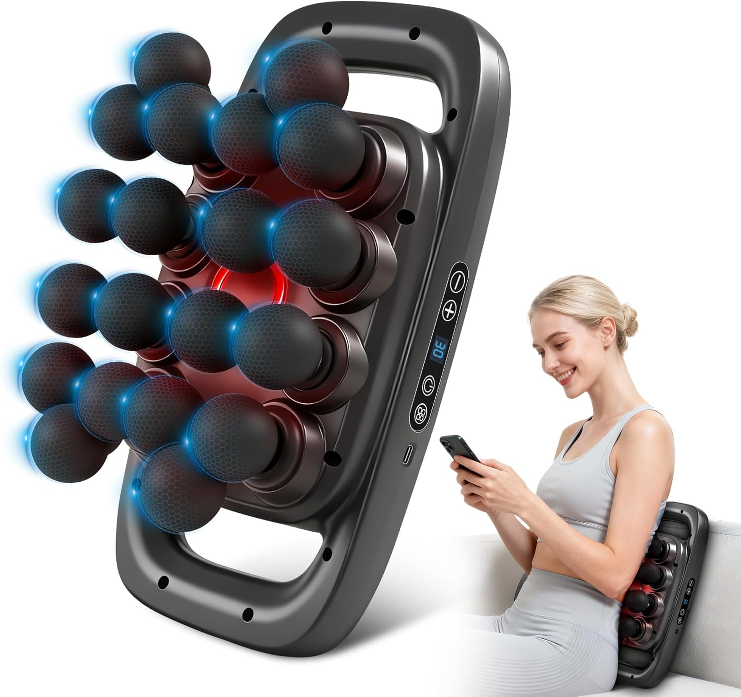 Kocuno 20-Head Massage Gun Set, Deep Tissue Massager with 3 Modes &...