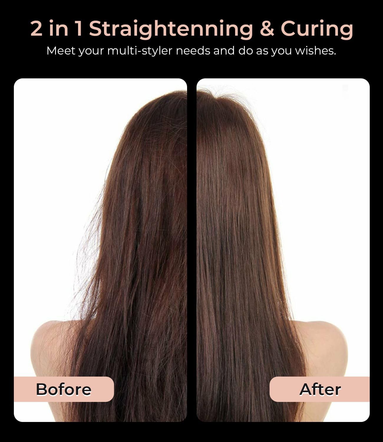 PRITECH Plancha plana para el cabello, plancha plana de titanio con...