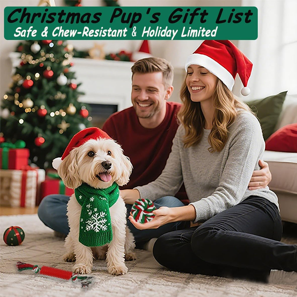 Mnubsrva Juego de Juguetes Navideños para Perros, Paquete de 15 par...