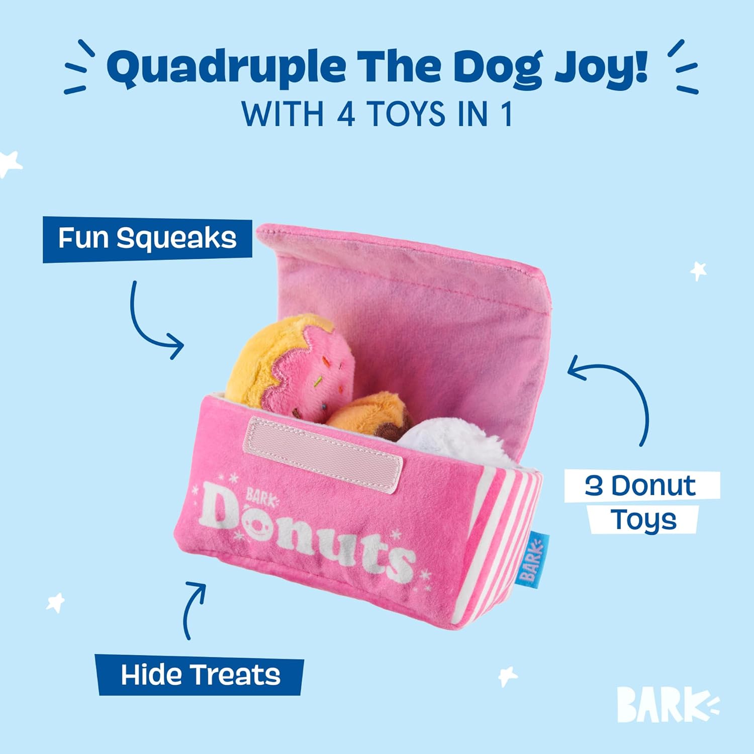 Barkbox Juguetes para perros \u2013 Donuts de peluche de Barker\u20...