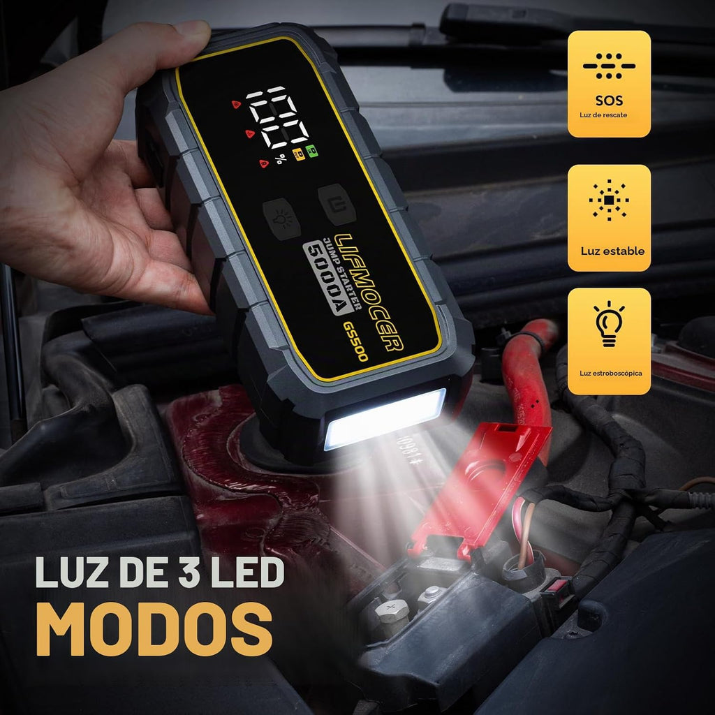LIFMOCER GS500 Arrancador de Automóvil - Arrancador de Batería de A...