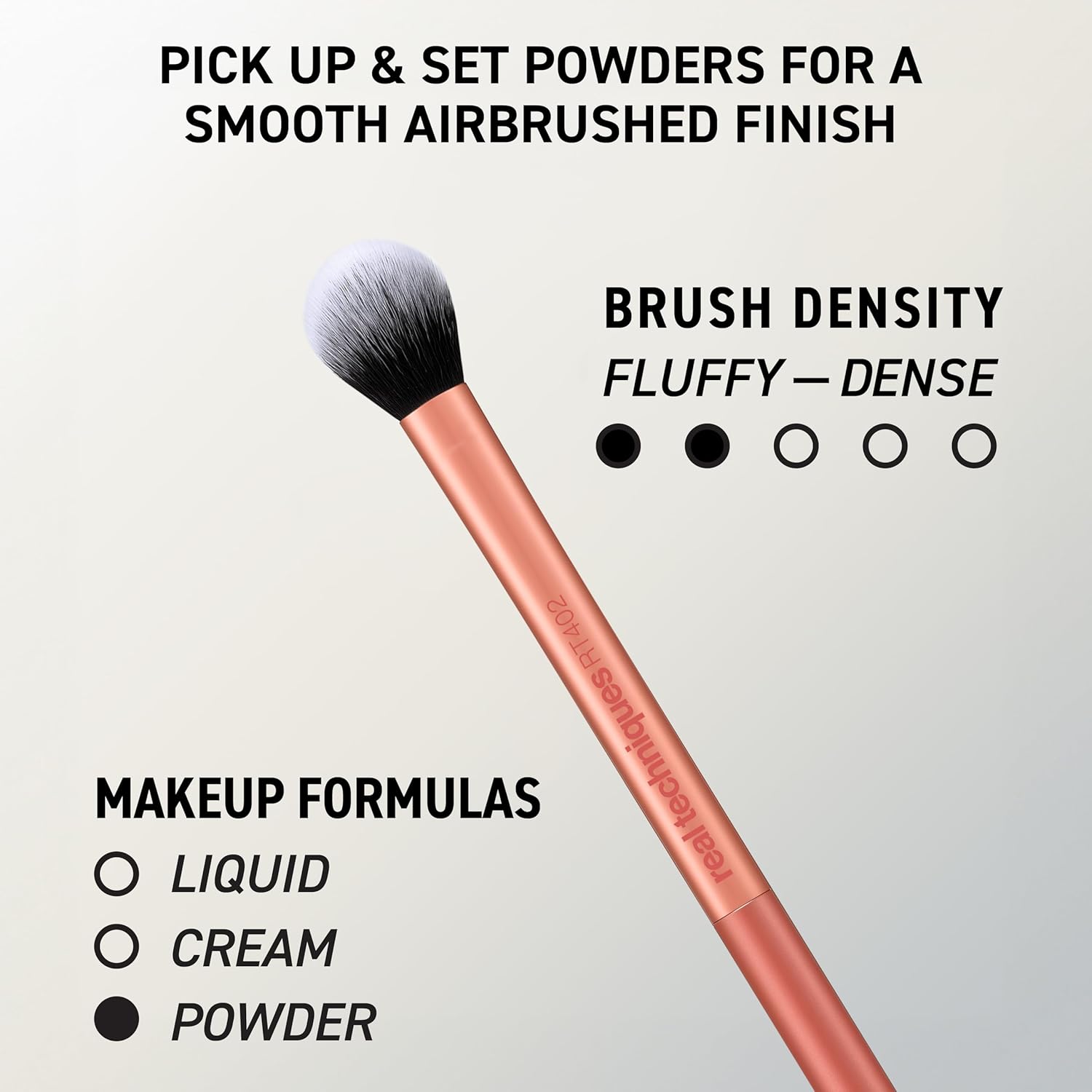 Real Techniques Juego de 4 brochas de maquillaje para base facial,...