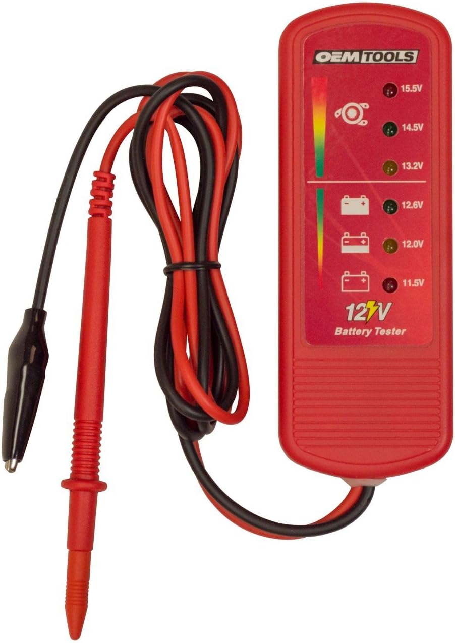 OEMTOOLS 24367 Probador de Batería de Coche 12V, Probador de Altern...