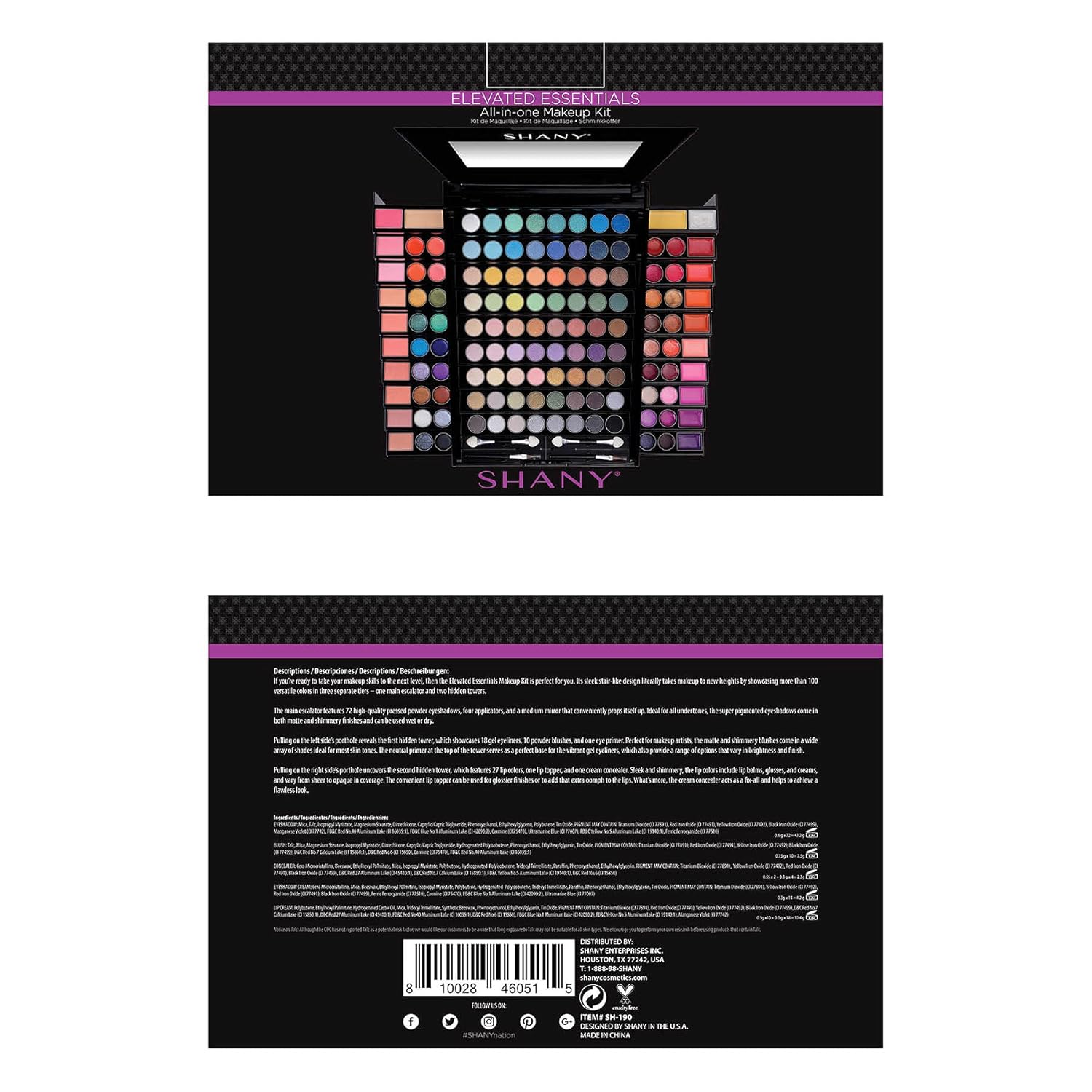 Juego de maquillaje Elevated Essentials de Shany todo en uno, con 7...