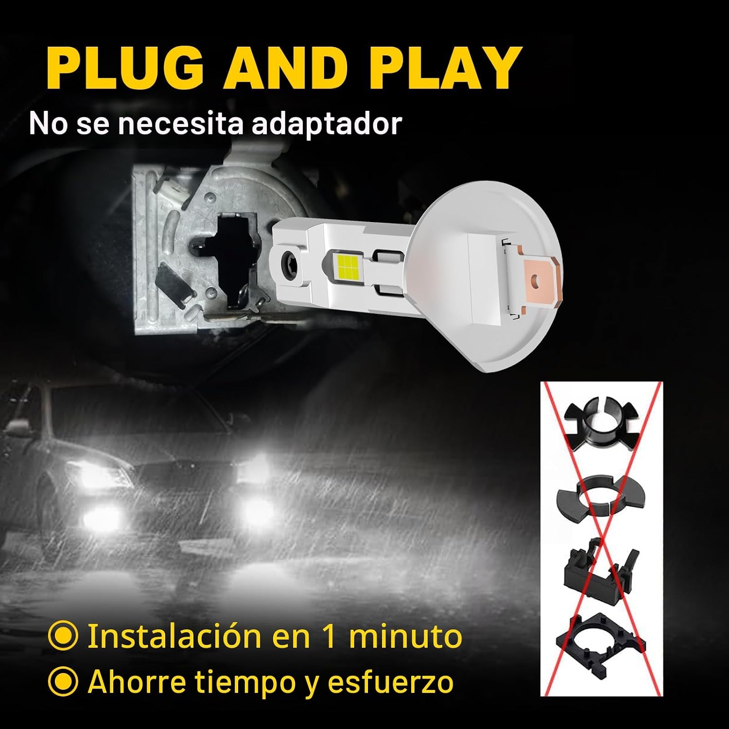 AHOBXD Bombillas H1, 6500K Blanco Súper Brillante Mejoradas 600% 30...
