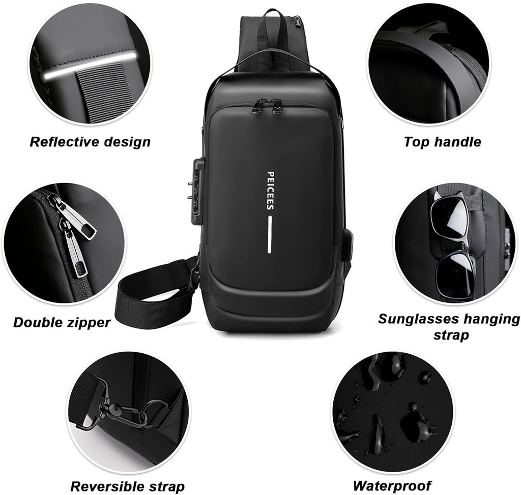 Bolsa de hombro para hombre Peicees Bolsos de hombre Bolso de hombr...