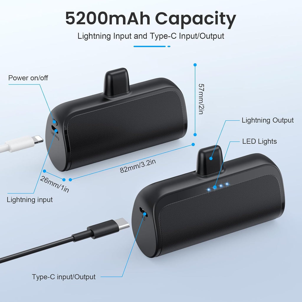 Mini cargador portátil para iPhone, cargador de teléfono portátil d...