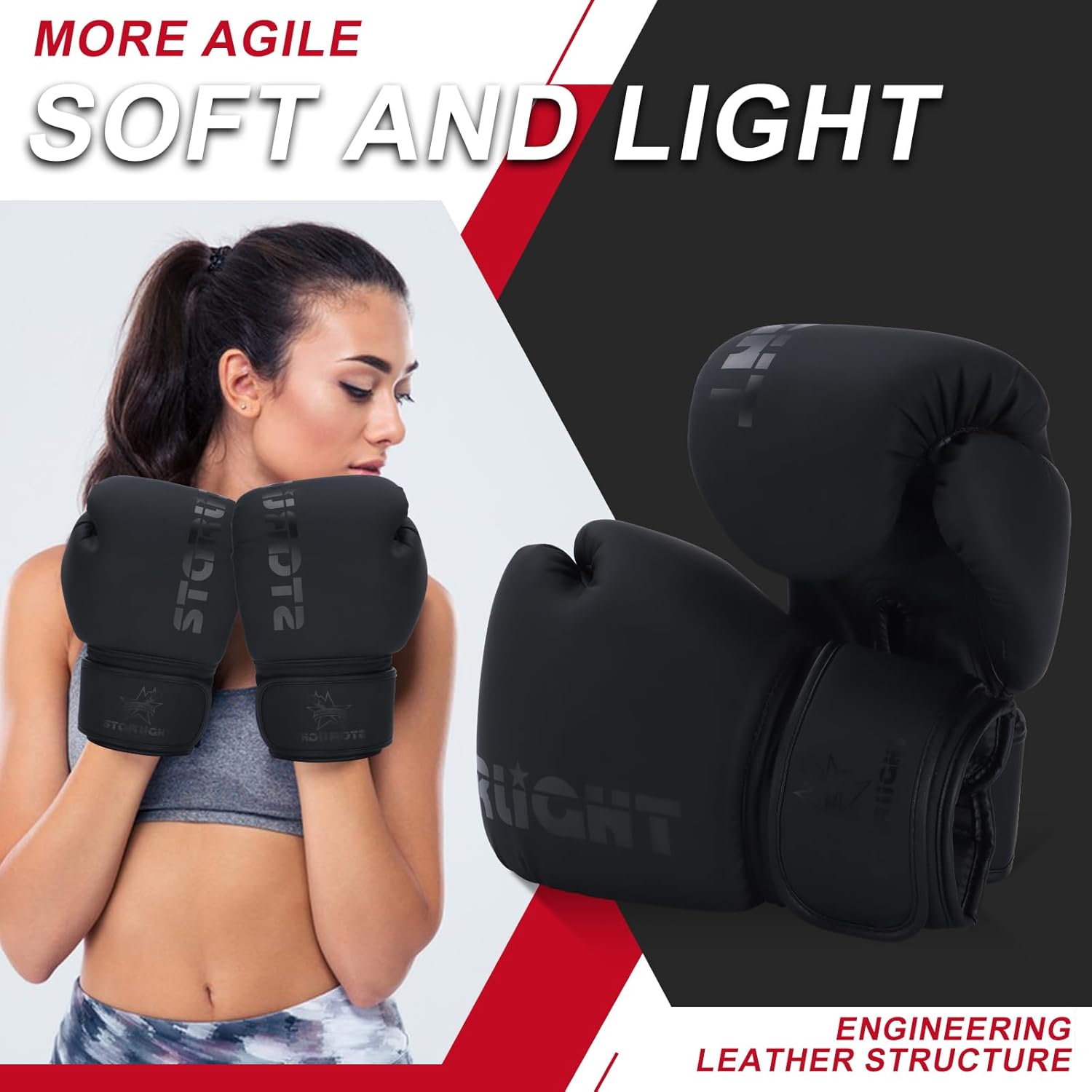 Valchiria Guantes de boxeo para hombres y mujeres, guantes de entre...
