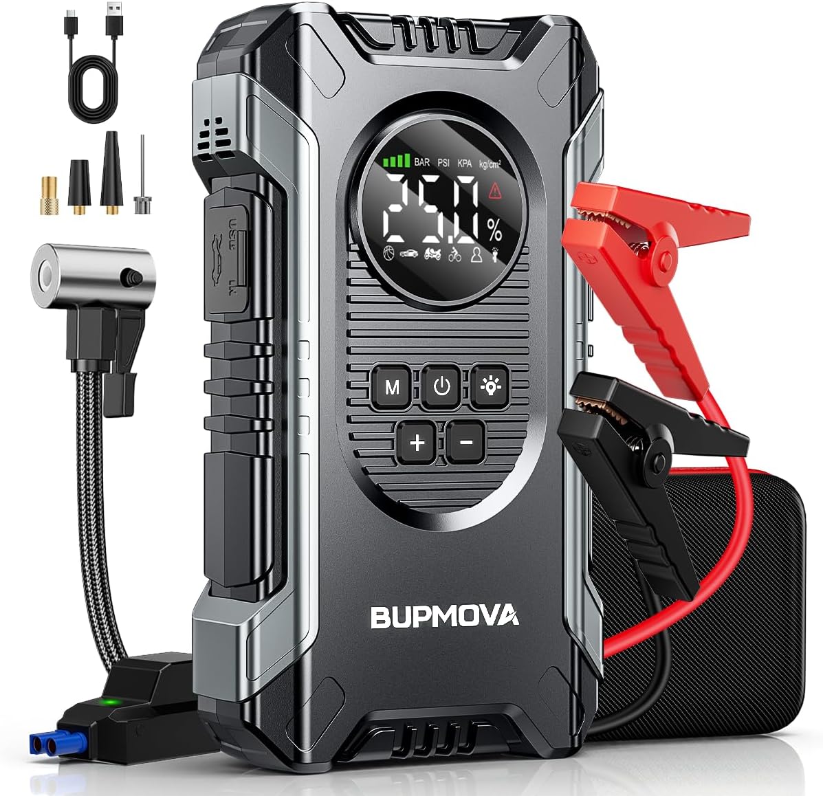Arrancador auxiliar 7000A con compresor de aire, 150PSI | Para vehí...