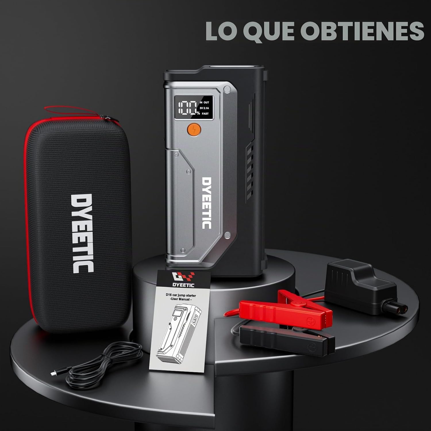 Arrancador de coche 5000A, batería portátil para motores de gasolin...