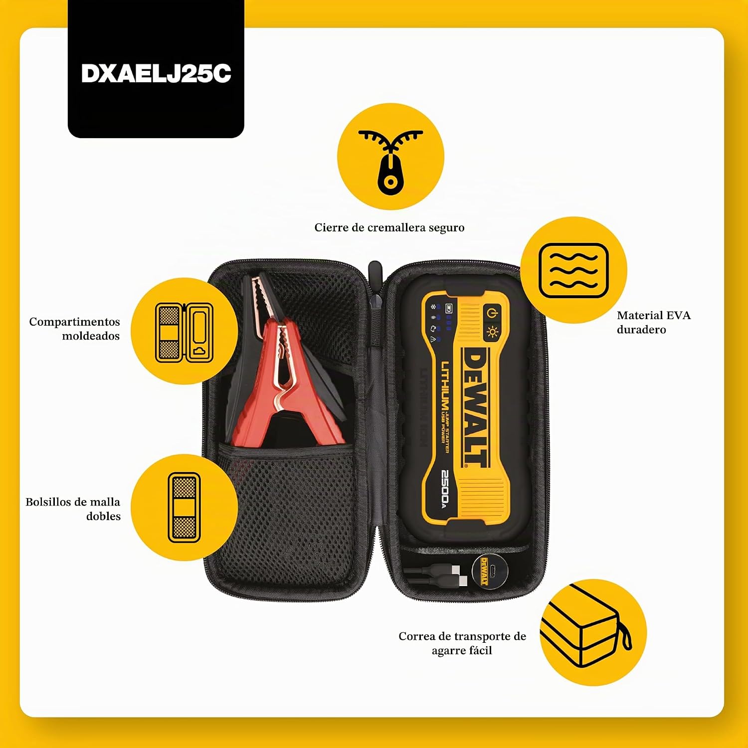 Arrancador auxiliar DeWalt DXAELJ25C 2500 amperios | Batería de lit...