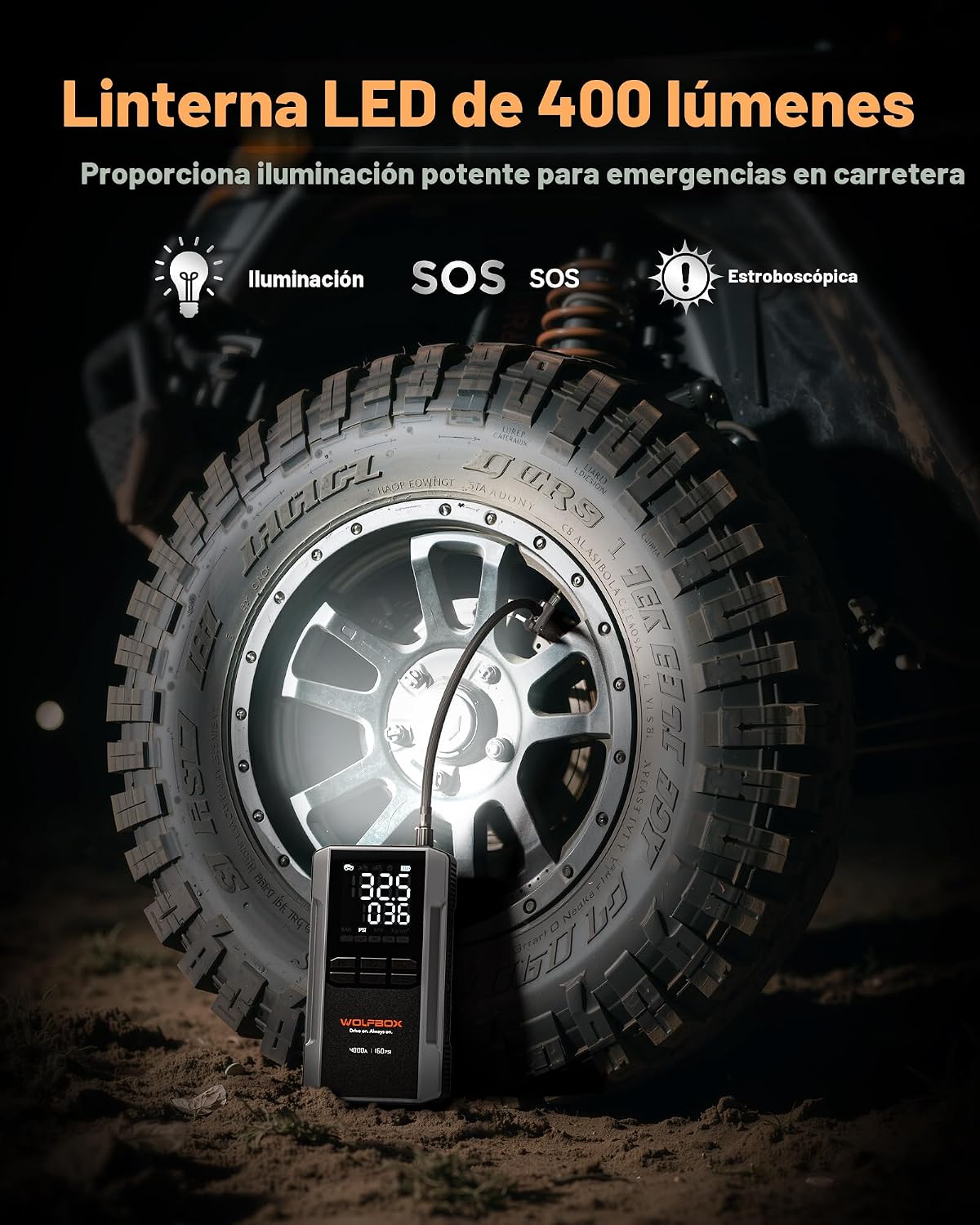 WOLFBOX MV24A - Arrancador de salto de 4000 A con compresor de aire...