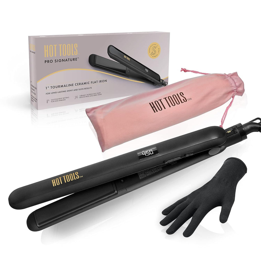 Hot Tools Pro Signature - Plancha plana de cerámica + turmalina par...