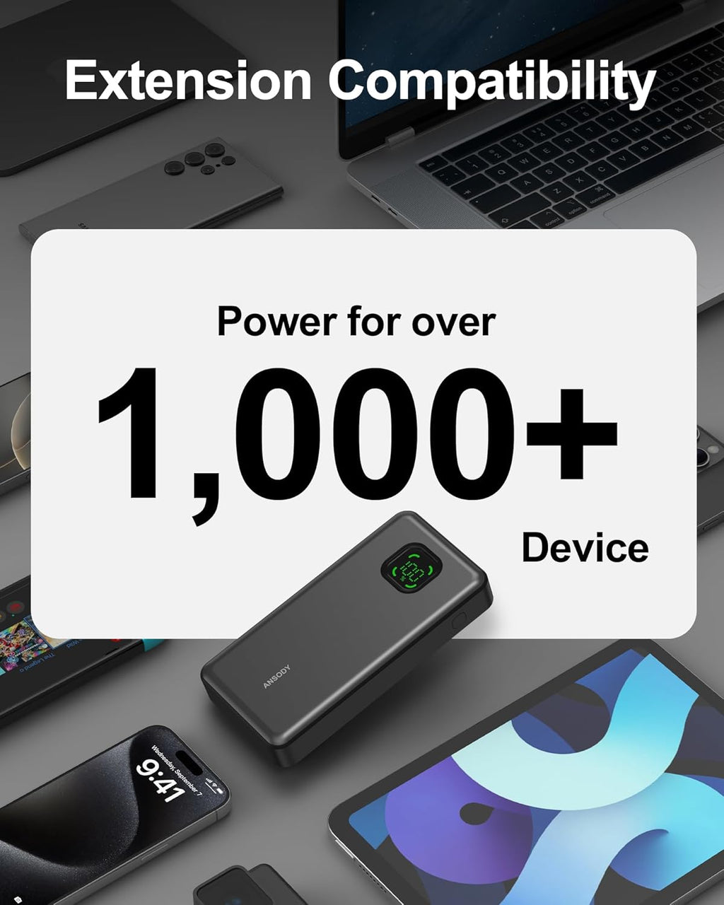 Banco de energía de 65W, cargador portátil USB C para laptop de 250...